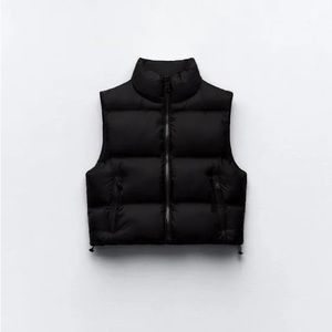Zara cropped puffer vest size small